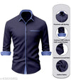 Men Regular Fit Solid Button Down Collar Formal Shirt