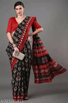 Pure Cotton Saree red and black