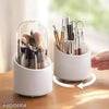 360°Rotating Makeup Brushes Organizer with Lid Cosmetic Brush Storage Box for Dressing Table Makeup Brush Holder