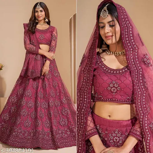 Wondor Chain Cording Lehenga Choli ( Semi Stitched )